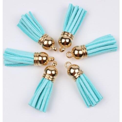 35mm 20pcs Light Blue Feather Tassels Key Tassel Jewelry Finding Earring Pendants DIY Garments Accessories