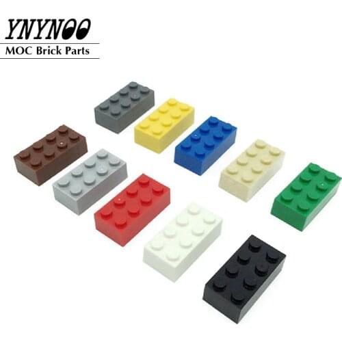 380-400Pcs/lot MOC Creative Bricks 2x4 Basics Enlighten Classic Building Blocks Bulk DIY Toys Compatible with Brick 3001 Parts