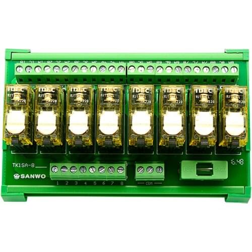 4~16 Channels IDEC Relay Module AC 110V 220V 1NO 1NC Amplifier Board Terminal Converter 12A PNP/NPN PLC Signal DIN Rail