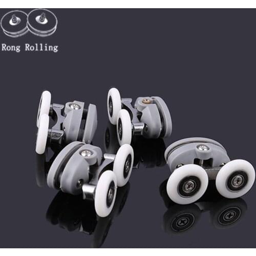 4pcs-8pcs/set 23mm 25mm Pulley toilet bathroom door pulley double hole double wheel pulley