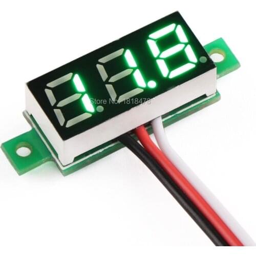 5pcs V18D 0.28" LED Ultra-small DC Digital 0~100V Voltmeter Battery Voltage Tester Green Display Car Motorcycle Panel Meter