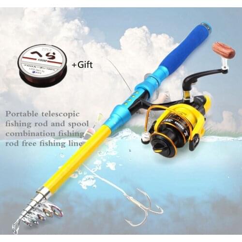Promotion! 1.8M-3.0M Fishing Rod Portable Travel Spinning Rod and Spinning reel set carp pole for Fresh Salt Water line gift