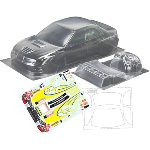 Team C 1/10 SUBARU WRC Toys Model PC Clear Body Shell W/ Sticker 258MM Wheelbase For Rc Drift Car Flat Sport On-Road Cars