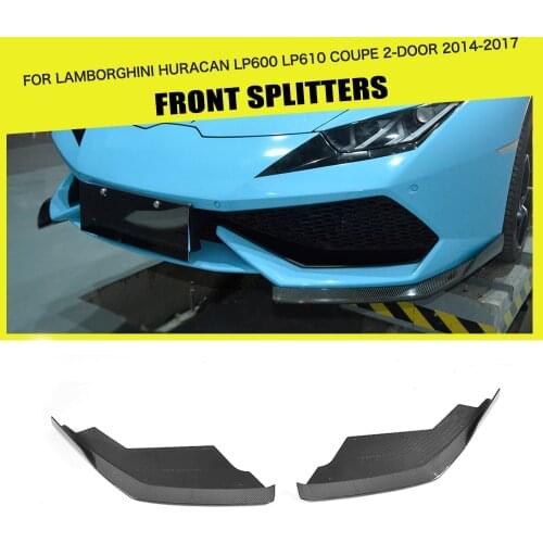 Car-Styling Carbon Fiber / FRP Front Bumper Splitters Flaps Aprons Case for Lamborghini Huracan LP600 LP610 Coupe 2 Door 14 - 17