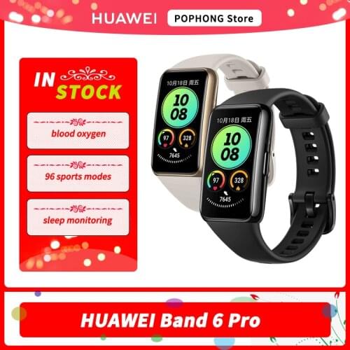 CN Version HUAWEI Band 6 Pro Wristband 1.47 Inch FullView AMOLED Screen All Day SpO2 Monitoring 2-Week Battery Life NFC