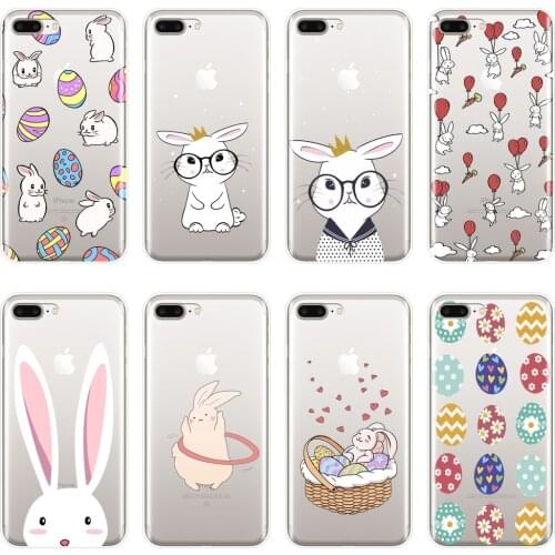 Phone Case For Apple iPhone 6 S 6S 7 8 X XR XS Max Easter Rabbit Kawaii Soft Silicone Back Cover For iPhone 8 7 6S 6 S Plus Case