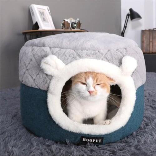 Cat Bed House Soft Plush Kennel Puppy Cushion Small Dogs Cats Nest Winter Warm Sleeping Pet Dog Bed Pet Mat Supplies