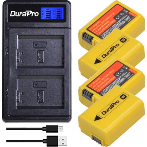 Durapro 2160mAh NPFW50 NP-FW50 NP FW50 Lithium ion Battery Rechargeable Batteries + LCD USB Charger For Sony NRX6 NEX-7 NEX-6