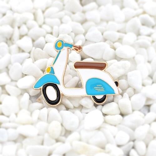 Motorcycle Cartoon Fashion Jewelry Mini Electric car Enamel Brooch cute pin coat Button Pins Fashion brooch jewelry