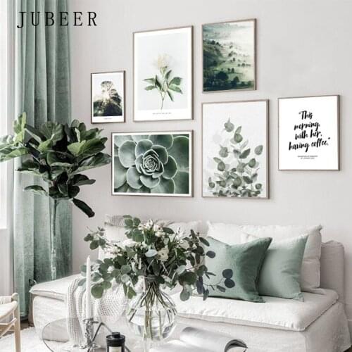 Mountain Foggy Forest Postersand Prints Nature Scenery Scandinavian Poster Nordic Decoration Landscape Picture Wall Art Painting