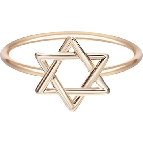 David Jewish Magen Hebrew Shield Ring Star Symbol Ring Jewelry Midi Rings US7