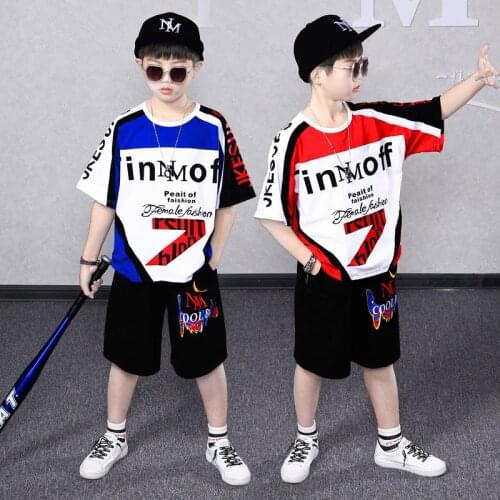 Boys Girls Clothes Set Short Sleeve T-Shirt Shorts Summer Kids Sports Suit Children Outfits Teen 5 6 7 8 9 10 11 12 14 Years