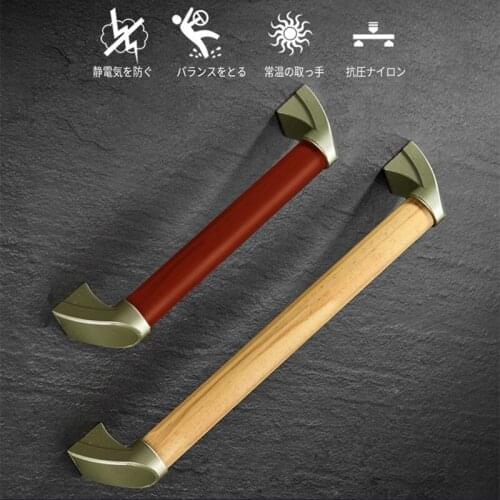 LIUYUE Solid wood bathroom safety handrail elderly handrail toilet barrier free handrail non slip handle toilet handrail