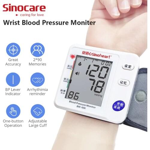 Medical Digital LCD Wrist Blood Pressure Monitor Automatic sphygmomanometer Tonometer wrist Blood Pressure Mete Tonometer