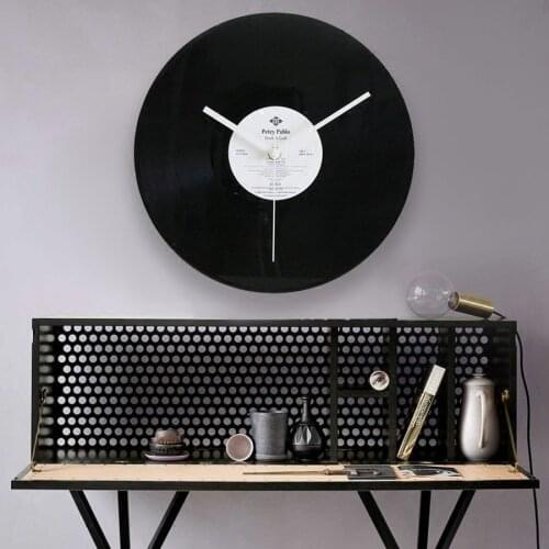 Nordic Retro Wall Clock Creative Simple Living Room Mechanism Silent Vinyl Record Wall Clock Reloj Pared Home Decor DL60WC