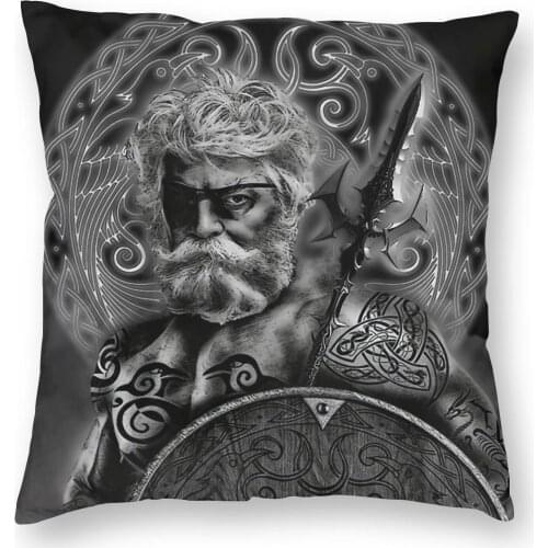 Father Odin Viking Pillowcover Decoration Vikings Valhalla Cushions Throw Pillow for Living Room Polyester Double-sided Printing