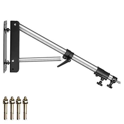 Neewer Max Height 49"/125cm Wall Mounting Boom Arm for Photography Studio Video Lights/Monolights/Umbrellas/Reflectors
