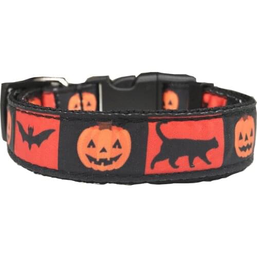 New 2 pcs/lot Halloween pet collars dog pet collar dog festival Large Nylon Collar pumpkin Large Dog
