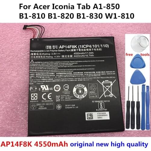 New High Quality Li-ion Polymer Laptop Battery AP14F8K 4550mAh For Acer Iconia Tab A1-850 B1-810 B1-820 B1-830 W1-810