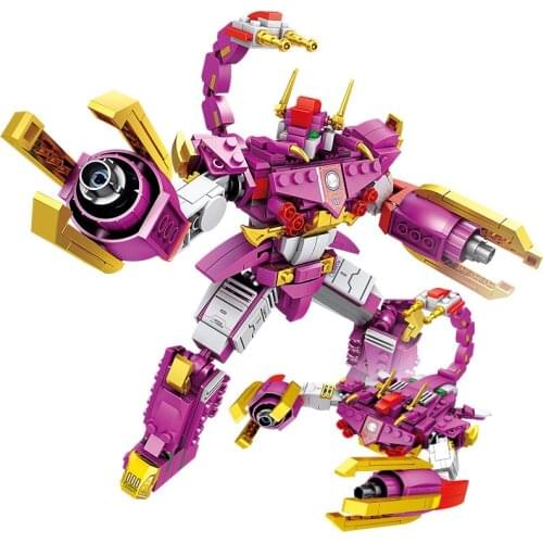 City Science And Technic Educational Building Blocks Toys For Kids Boys 6Years DIY Birthday Gift 8079-81 2 in 1 Robot Models