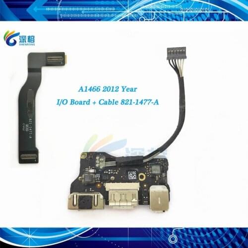 Original A1466 I/O USB Audio DC-IN Jack Board Cable Flex 821-1477-A for Apple Macbook Air 13.3" Power Board A1466 2012