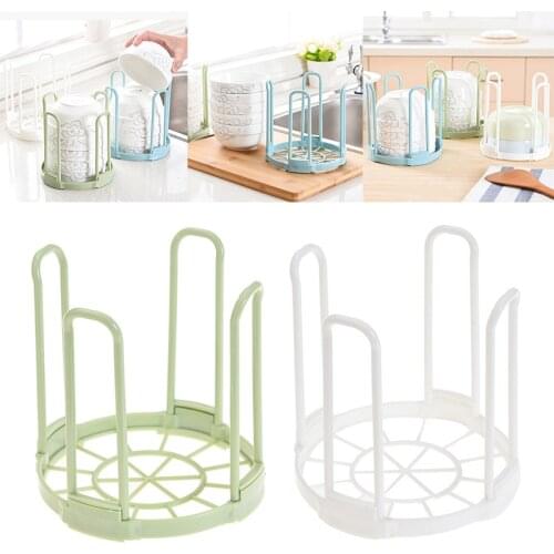Plastic Bowl Dish Drain Holder Plate Drying Rack Organizer Kitchen Sink Cups Stand Drain Storage Shelf Bracket Organizer