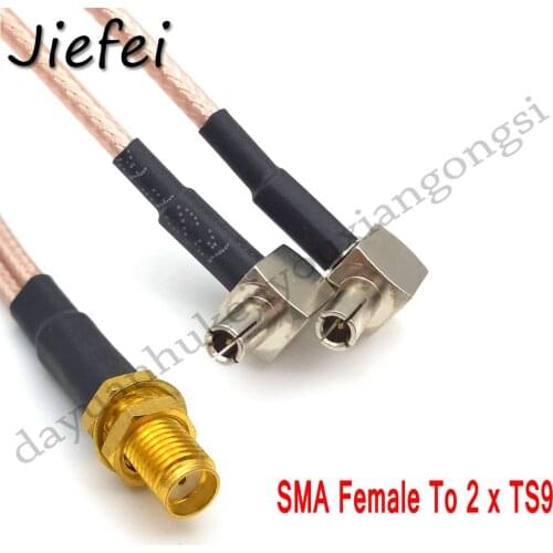 1pcs 15cm 20cm Y Type SMA Female To 2 x TS9 Male Plug Splitter Combined Pigtail Cable RG316