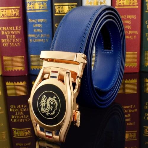 High Quality Dragon buckle designer belts men Automatic buckle Black genuine leather ceinture homme casual classic man Waistband