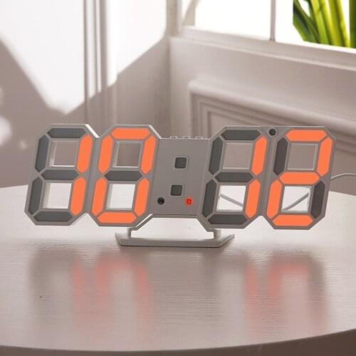 3D LED Digital Alarm Clocks Wall Hanging Watch Snooze Function Table Clock Calendar Thermometer Display