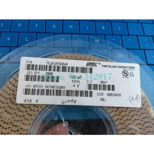 TAJB107K004RNJ CAP TANT 100UF 4V 10% 1210 Tantalum Capacitors Size B 100pcs