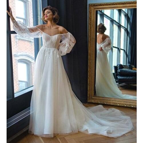 A Line Wedding Dresses Vestido De Noiva Cap Sleeves Sleeveless Tulle Lace Appliques Bridal Wedding Gown Court Train Custom Made