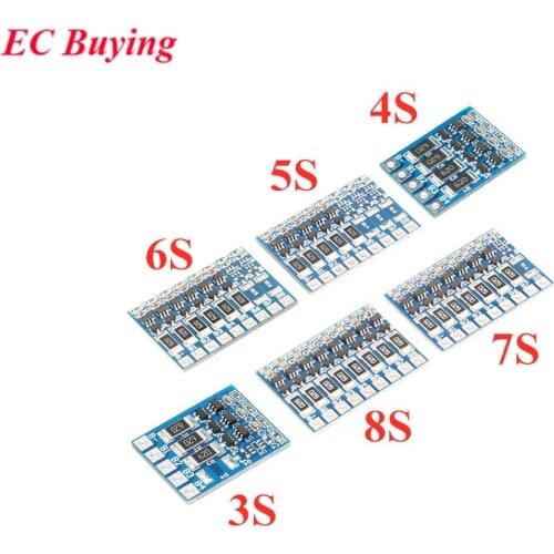 3S 4S 5S 6S 7S 8S 18650 Lithium Battery Protection Board Li-ion Lipo BMS PCM Balance Function Board Module 1S 3MOS 4MOS 6MOS