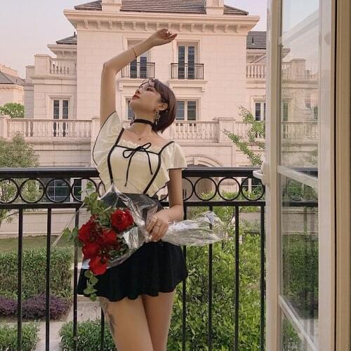 Swim Suit For Women One Piece Clothing 2021 Swimsuit Plus Sizes New Maid Platycodon Ancient Underwire Bracket Push Up Sexy Skirt