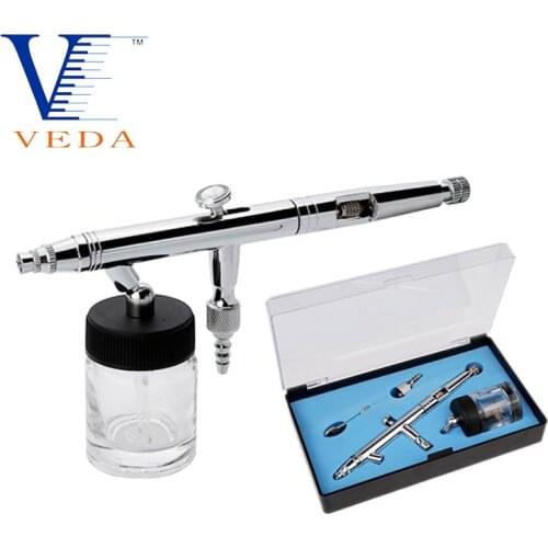 0.3/0.5/0.8mm Suction Feed Airbrush Professional Dual-Action Portable Spray Gun 22CC Airbrush Machine Set Kit For Tattoo Body