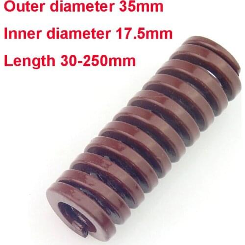 1PCS Brown Extra Heavy Load Compression Die Spring Outer Diameter 35mm Inner Diameter 17.5mm Length 75-250mm
