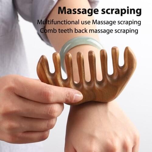 1PC New Wood Massage Comb Wooden Wide Teeth Hairdressing Comb Head Meridian Massage Tool Anti Static Comb Massage & Scraping