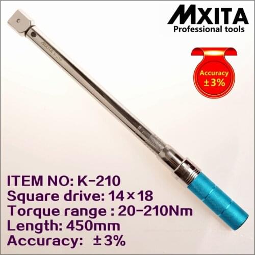 20-210Nm Accuracy 3% High precision professional Adjustable Torque Wrench car Spanner Insert Ended head