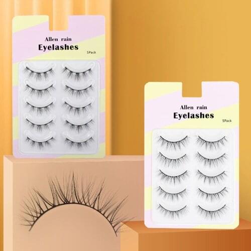 5 Pairs/set 3d Natural Extension Long False Eyelashes Curling Matte False Eyelashes Professional Makeup False Eyelashes
