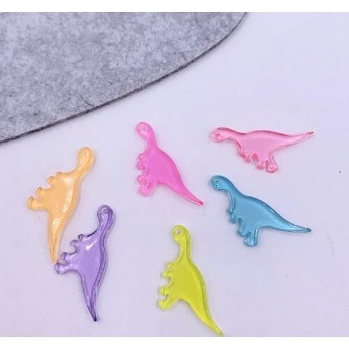 5 pcs New Colorful Cute acrylic dinosaur Plastic Charms For DIY Making Accessories