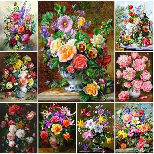 5D Diamond Painting Vase Rhinestone Cross Stitch Mosaic Exquisite Home Living Room Decoration Ornaments DIY Can Be Customized