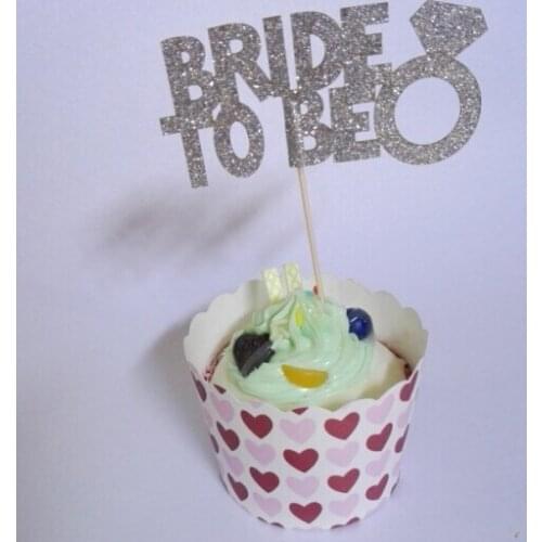 Glitter bride to be ring cupcake Toppers decorations wedding party Bridal shower Baby Shower Birthday food picks