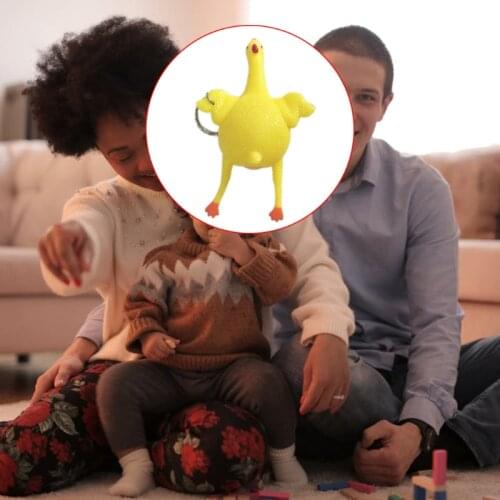 Lovely Decompression Key Chain Chicken Model Toy Chicken for Bag Backpack Decoration Novelty Toy Prank Trick Anxiety Toy