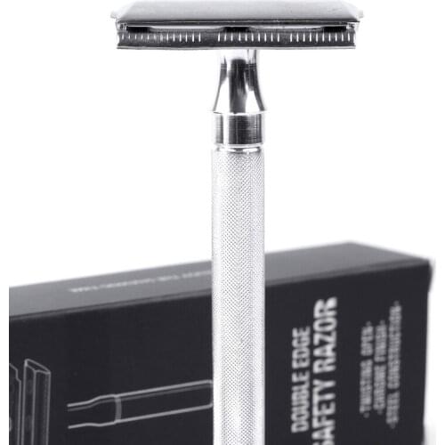Vintage Manual Short Handle Razor with Brush Classic Safety Double Edge Mens Shaving Razor Hair Removal Beauty Supplies