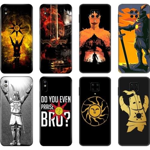 Black tpu Case For Xiaomi Redmi 7A 8 8A 9 9A 9C Case Redmi Note 8T 8 Pro T Note 9 9S 9 Pro Case Praise the Sun Dark Souls