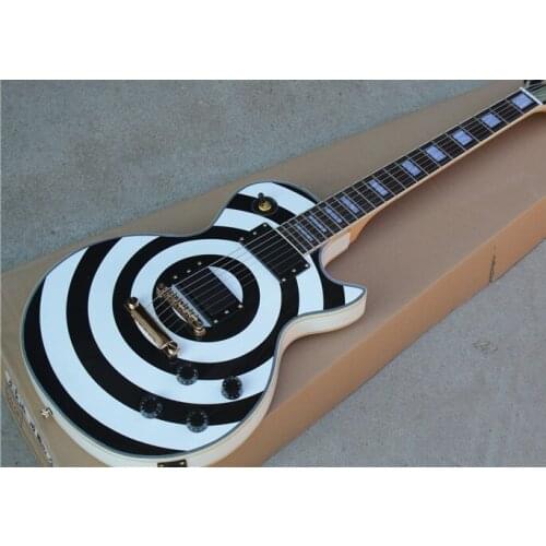 LP electric guitar black circle white gold accessories free delivery