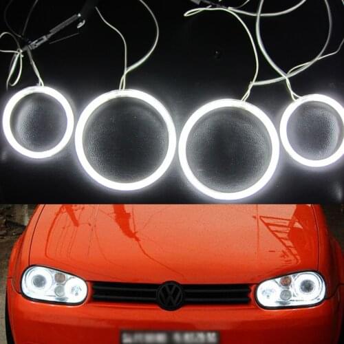 CCFL Angel Eyes Halo Rings Headlight For Volkswagen VW Golf4 IV MK4 1998-2005 with 4 ccfl rings and 2 inverters