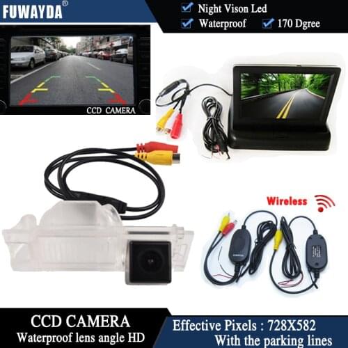 FUWAYDA Wireless ColorCCD Car Rear View Camera waterproof for HYUNDAI IX35 / I35 / Tucson with 4.3 Inch foldable LCD TFT Monitor