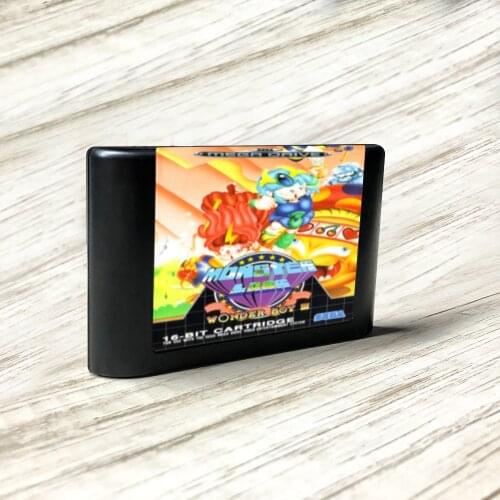 Wonder Boy III Monster Lair - EUR Label Flashkit MD Electroless Gold PCB Card forSega Genesis Megadrive Video Game Console