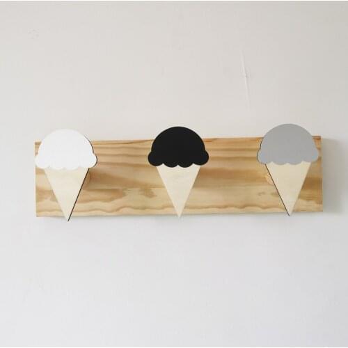 Ins Nordic creative minimalist household hook grey ice cream bar hook childrens room wall creative soft decoration