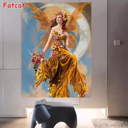 Beautiful lady Diamond painting moon elf woman,diamond embroidery diy full diamond mosaic cartoon 5d Square round drill PP514